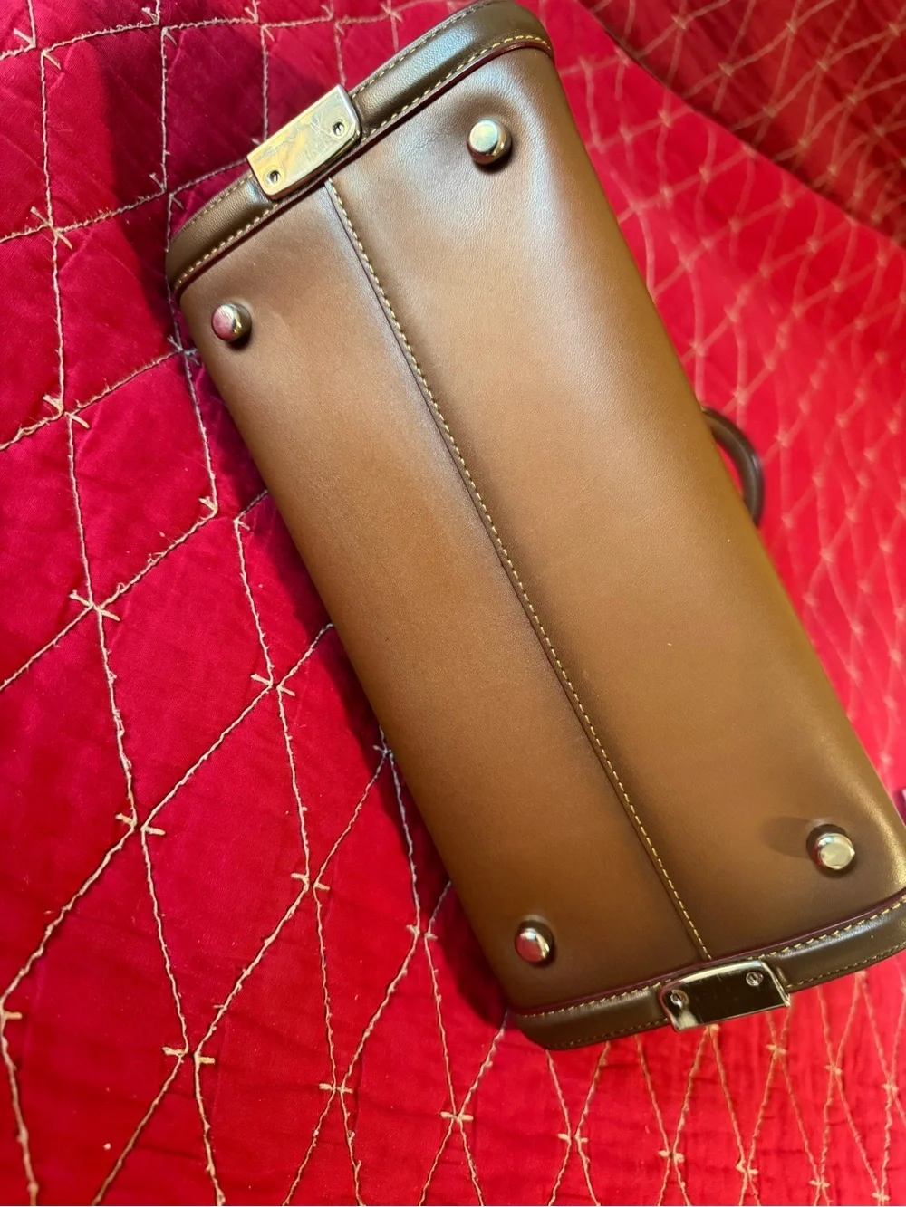 Coach Two-Tone Tan and Brown Leather Satchel